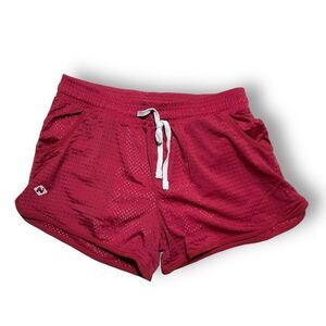 NAVISKIN‎ Women's Mesh Shorts Red M Drawstring Casual Polyester Activewear